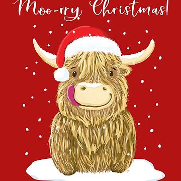 Artwork thumbnail, Scottish Highland Cow, Moo-rry Christmas Wee Hamish by brodyquixote