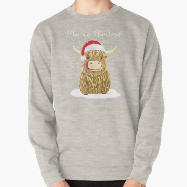 Scottish Highland Cow, Moo-rry Christmas Wee Hamish Pullover Sweatshirt