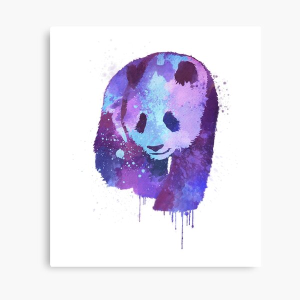 Purple Watercolor Panda Design | Gift for Panda Lovers Canvas Print