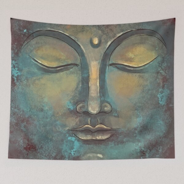 Item preview, Buddha Design in Gold and Green Colors | Meditating Buddha Art  designed and sold by Thubakabra.