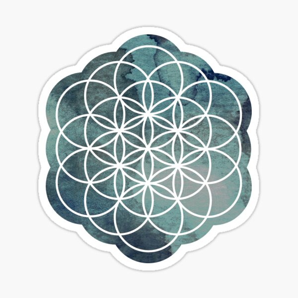 Flower of Life Watercolor Sticker