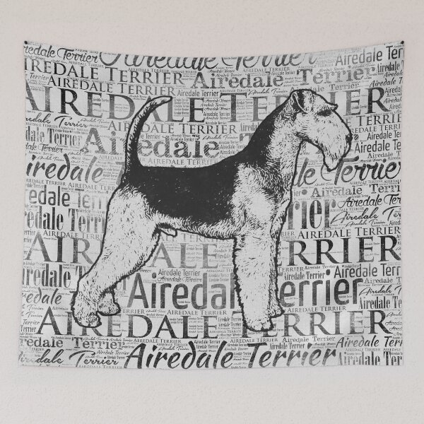 Item preview, Airedale Terrier Monotone Word Art Ink designed and sold by k9printart.