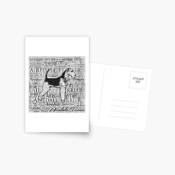 Item preview, Airedale Terrier Monotone Word Art Ink designed and sold by k9printart.