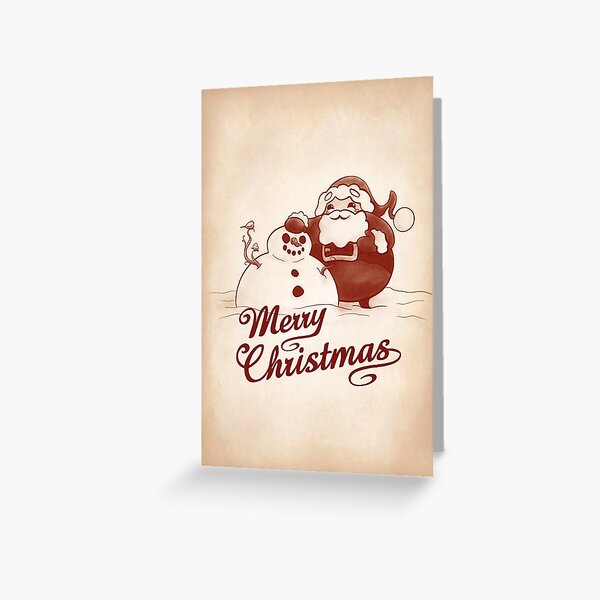 Santa's Snowman Greeting Card