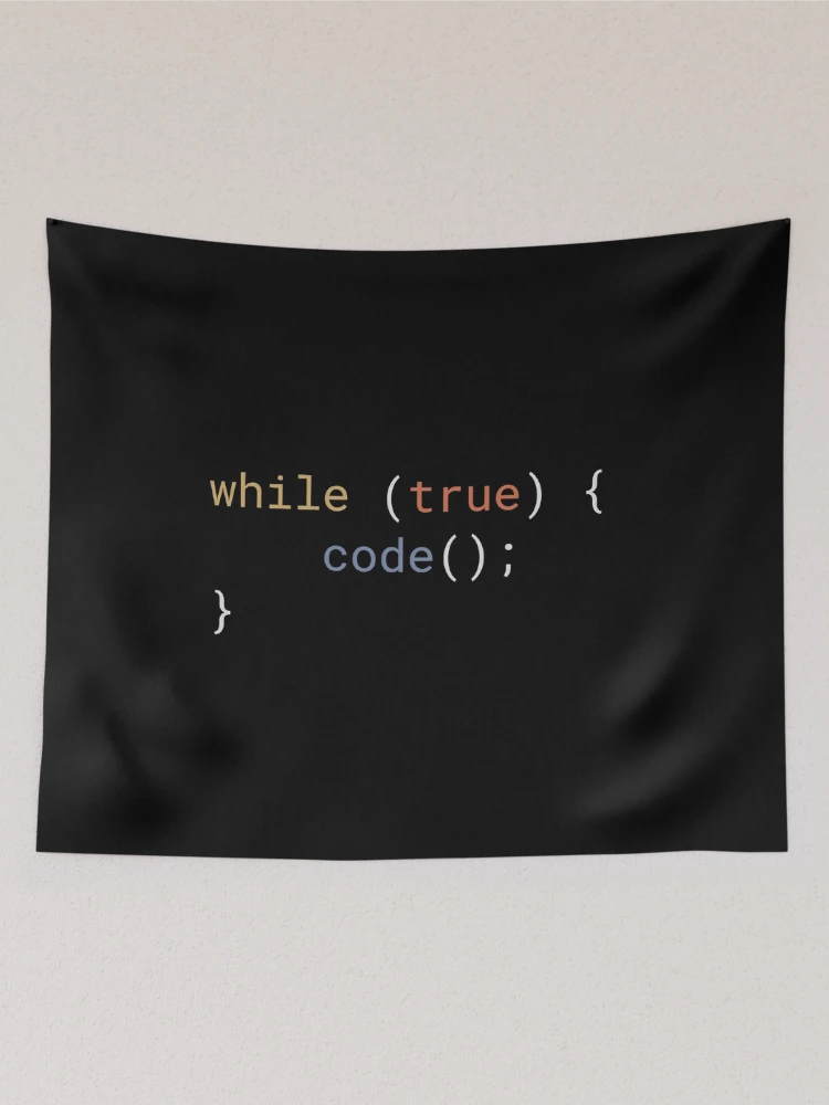Thumbnail 2 of 3, Tapestry, JavaScript - While True Code designed and sold by developer-gifts.