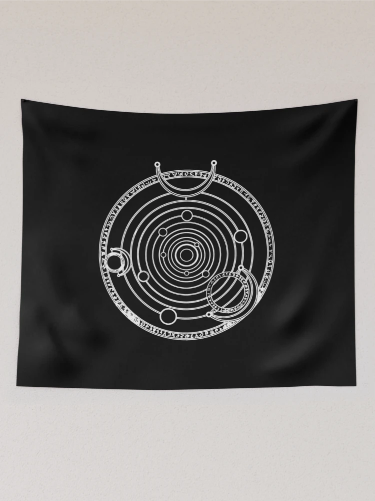 Thumbnail 2 of 3, Tapestry, Solar System Geometry Rune designed and sold by RetroFuchs.