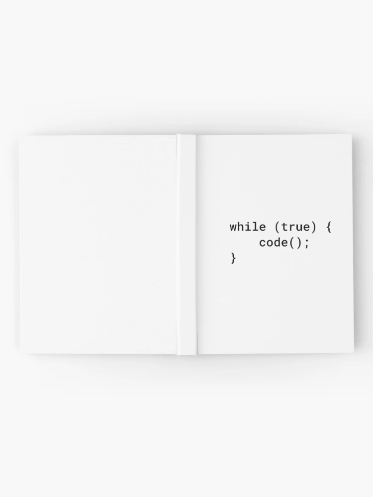 Thumbnail 2 of 3, Journal, JavaScript - While True Code (Inverted) designed and sold by developer-gifts.