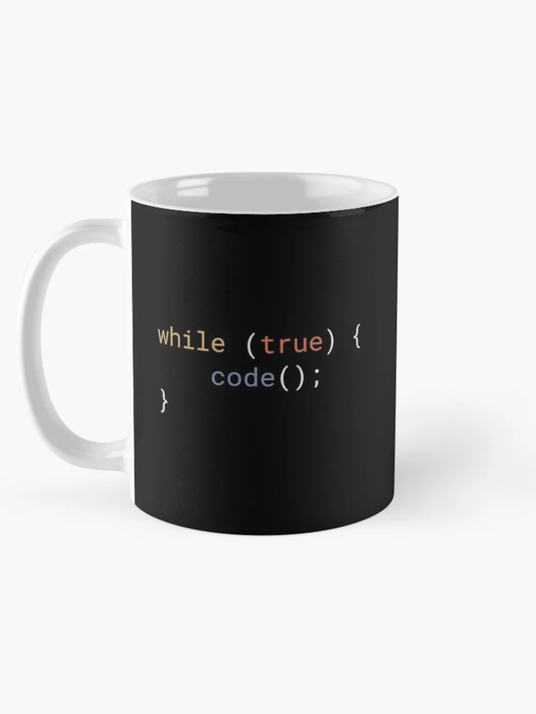 Thumbnail 5 of 6, Coffee Mug, JavaScript - While True Code designed and sold by developer-gifts.