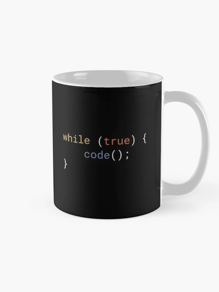 Thumbnail 3 of 6, Coffee Mug, JavaScript - While True Code designed and sold by developer-gifts.