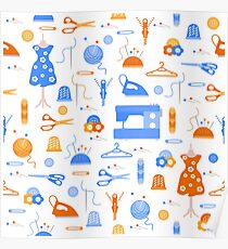 Sewing and needlework seamless pattern. Poster