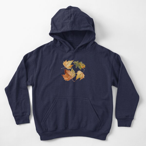 Petrol and leafs Kids Pullover Hoodie