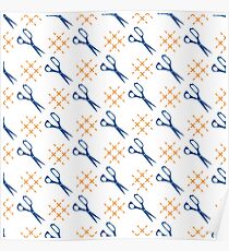 Seamless pattern with scissors. Sewing, needlework Poster