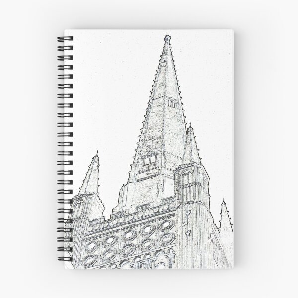 Item preview, Norwich Cathedral as monochrome Line Art designed and sold by johnny2sheds.