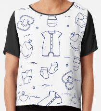 Newborn baby seamless pattern. Chiffon Top