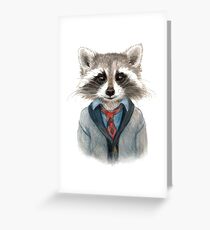 Very chic Mr. Raccoon Greeting Card