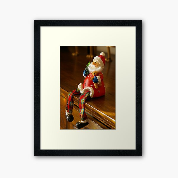 Santa Pause Framed Art Print