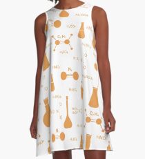 Scientific pattern. Chemistry, biology, medicine. A-Line Dress