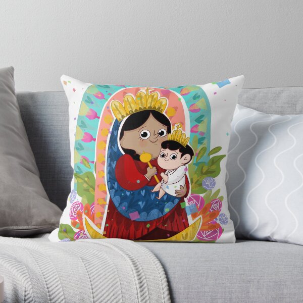 Virgen de la Chinita - LauIlustra Throw Pillow