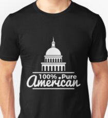 100% Pure American Proud Artwork USA Citizen Gift Unisex T-Shirt