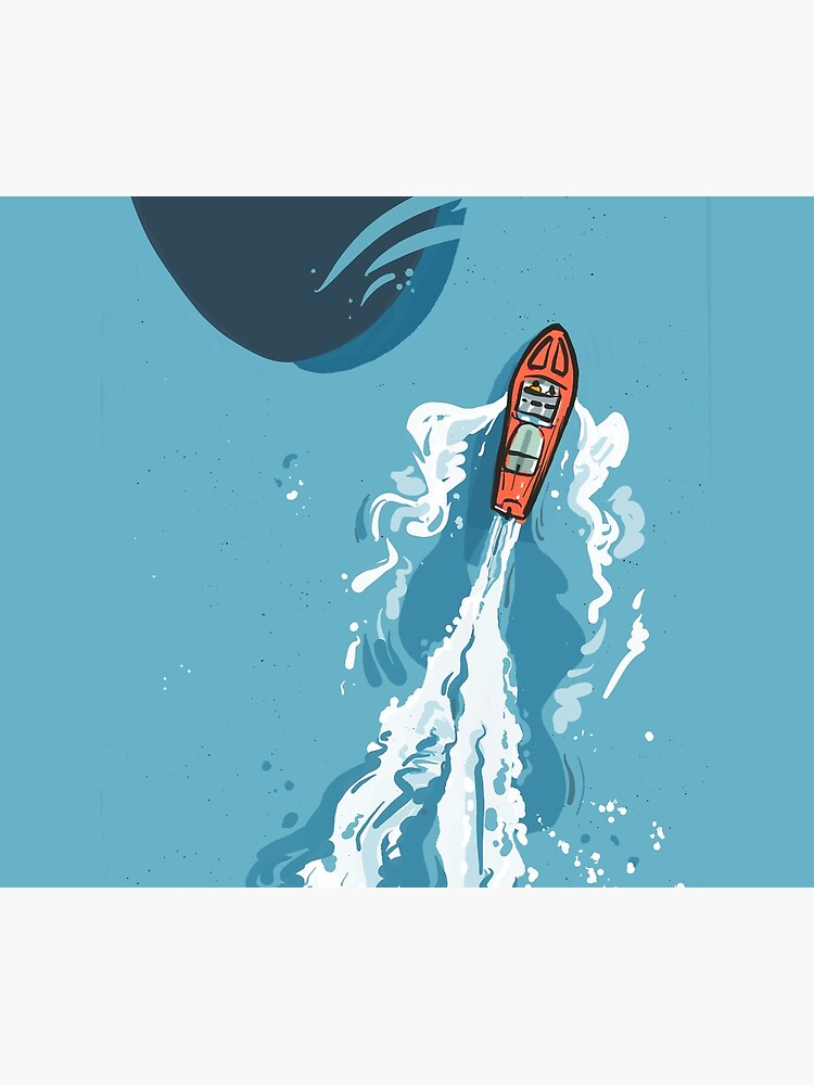 Imagen 2 de 2, Funda nórdica con la obra Lancha motora | Barco a motor | Covo Studio, diseñada y vendida por CovoStudio.