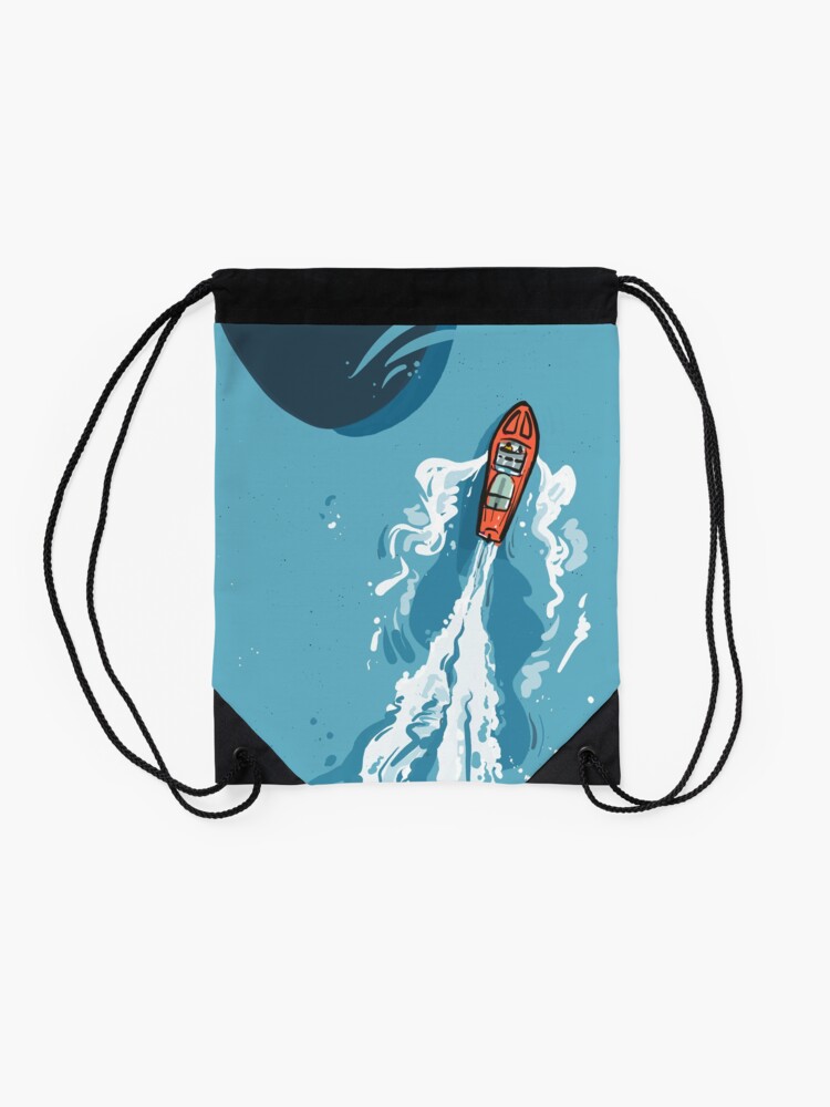 Alternate view of Speed boat | Power boat | motor boat drawing Drawstring Bag