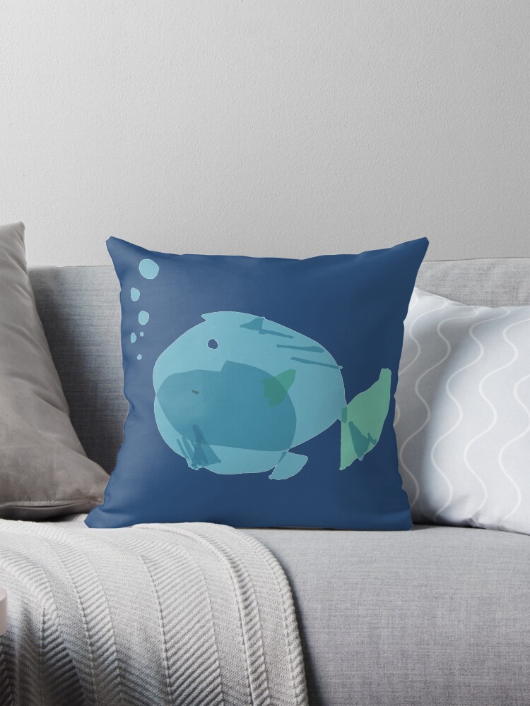 Imagen 1 de 4, Cojín con la obra Dibujo de peces | Pez bebe | Covo Studio, diseñada y vendida por CovoStudio.