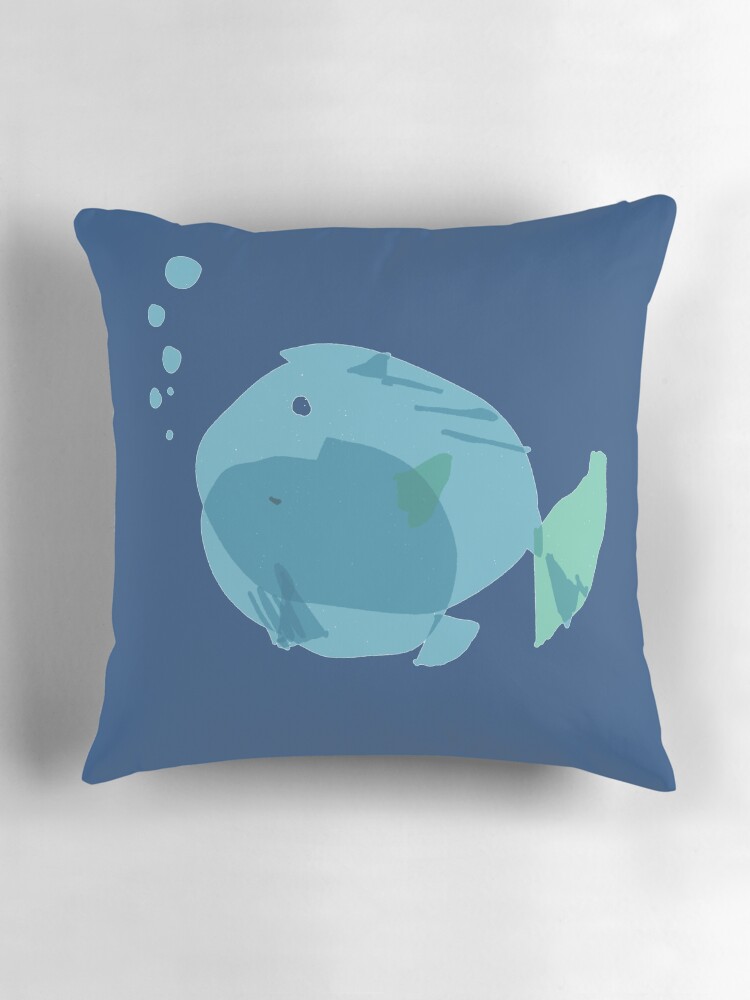 Imagen 3 de 4, Cojín con la obra Dibujo de peces | Pez bebe | Covo Studio, diseñada y vendida por CovoStudio.