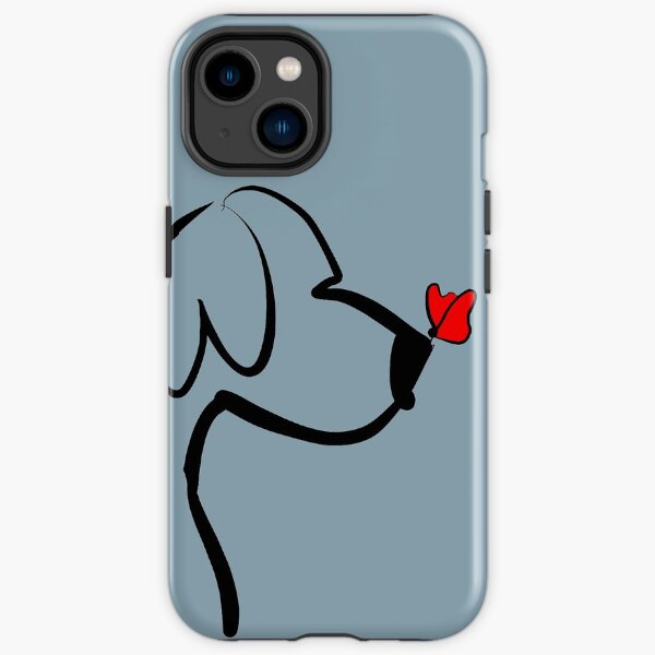 Dibujo de perro y mariposa | Covo Studio Funda resistente para iPhone