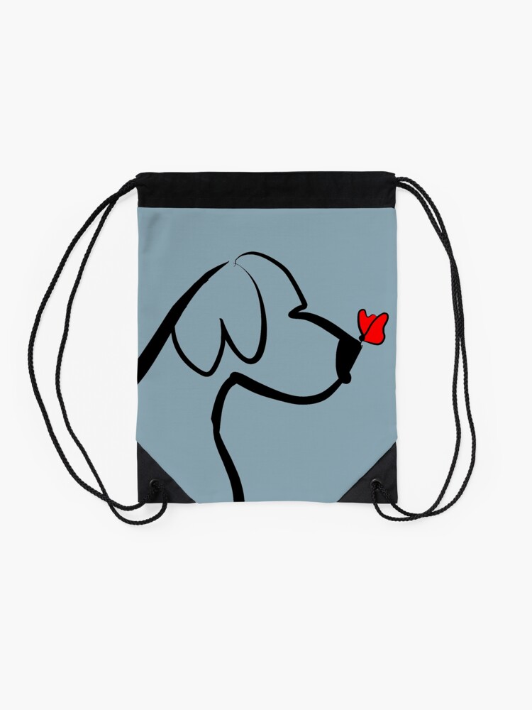 Vista alternativa de Mochila saco Dibujo de perro y mariposa | Covo Studio