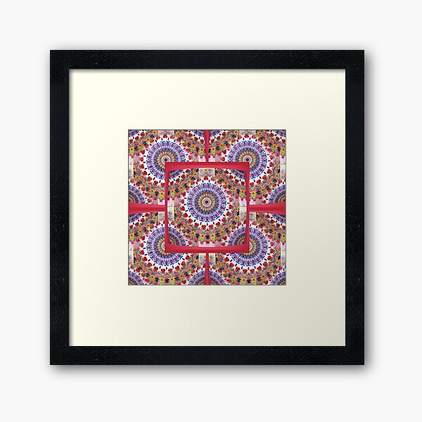 Style Old Colored Lace Fall Into Winter Design at Green Bee Mee Framed Art Print