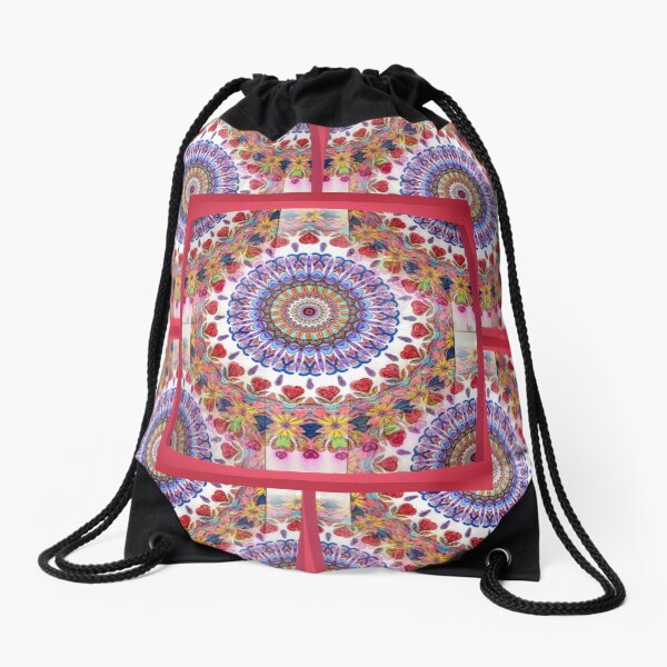 Style Old Colored Lace Fall Into Winter Design at Green Bee Mee Drawstring Bag