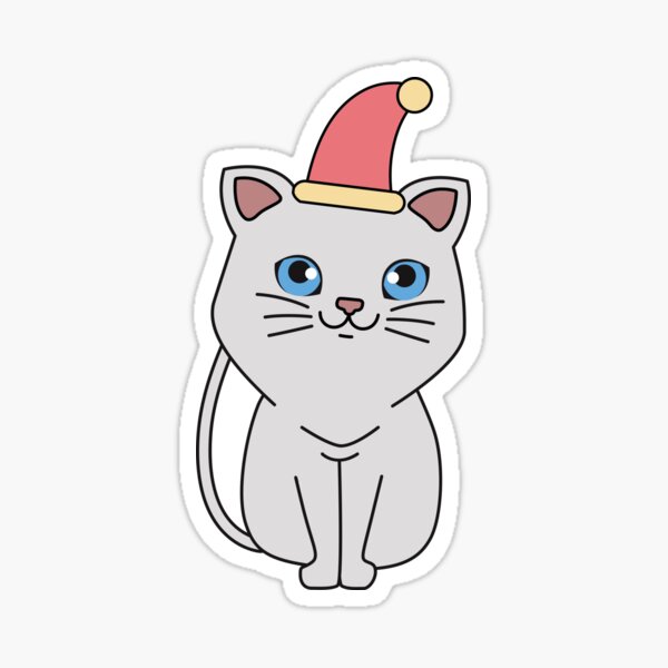 Cute and purrfect cat ready for Christmas Sticker