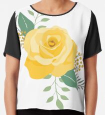 Yellow Rose of Texas - Western Single Rose Chiffon Top
