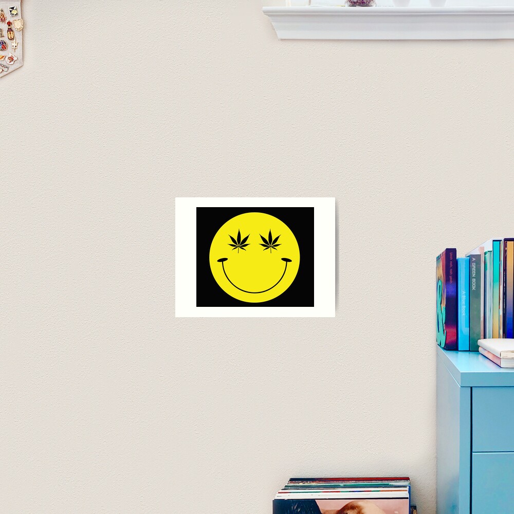 Stoned Smiley Face Art Print By Avidfan2000 Redbubble 