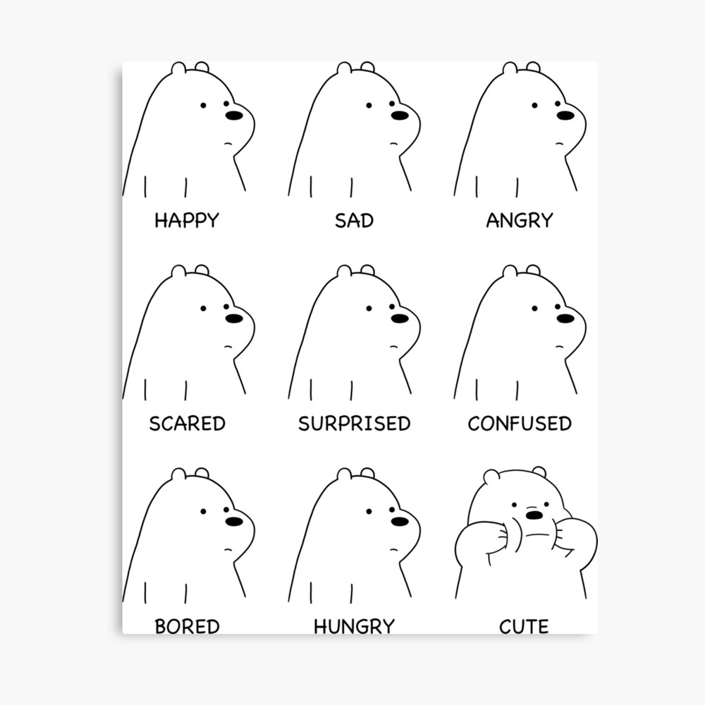 Ice Bear Moods Photographic Print By Summermint Redbubble