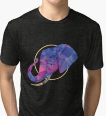 Low Poly Art Elephant light - Gift Idea Tri-blend T-Shirt