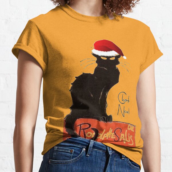 Le Chat Noel Christmas Parody Grungy Distressed Vintage Cat Classic T-Shirt