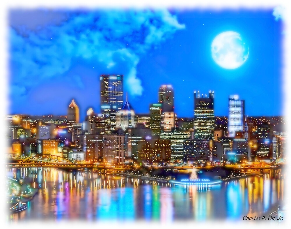 "Light Up Night in Pittsburgh" by SteelCityArtist Redbubble