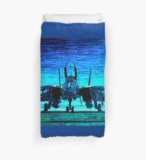 moonlight mission-an f14 tomcat fighter pilot walks to his plane Duvet Cover