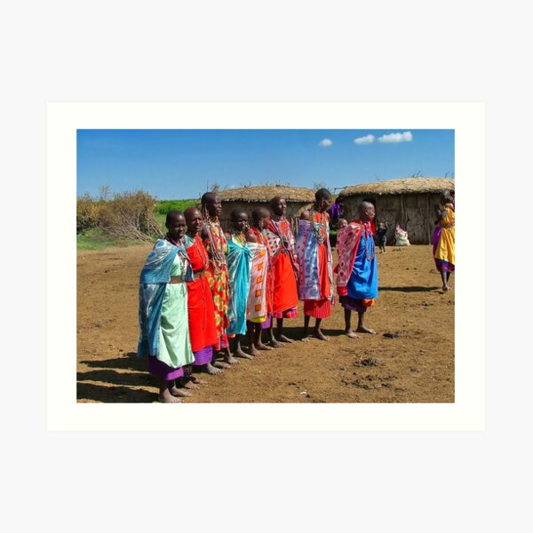 Colorful Masai Women Art Print