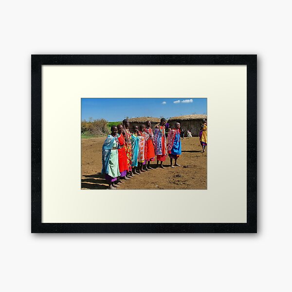 Colorful Masai Women Framed Art Print