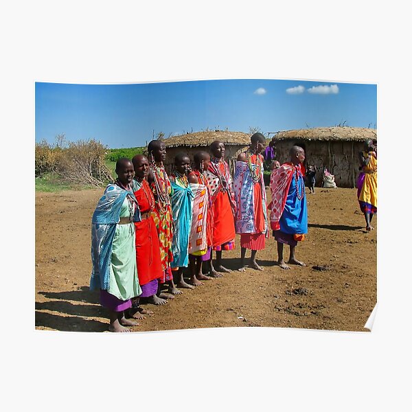 Colorful Masai Women Poster