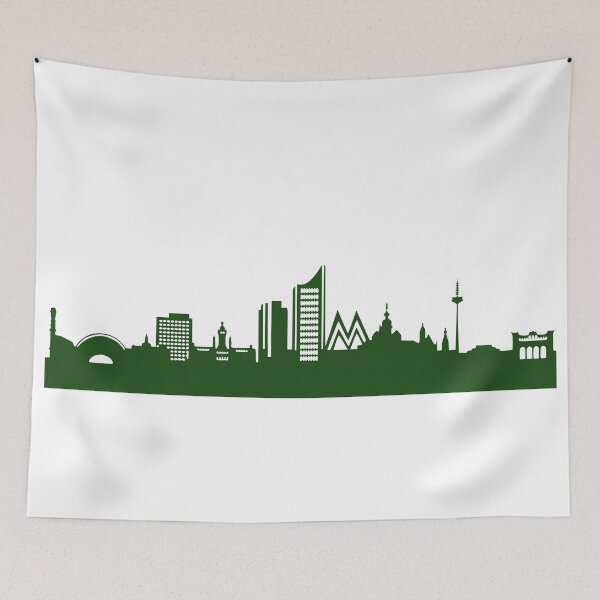 Item preview, LEIPZIG skyline in forest green designed and sold by 44spaces.