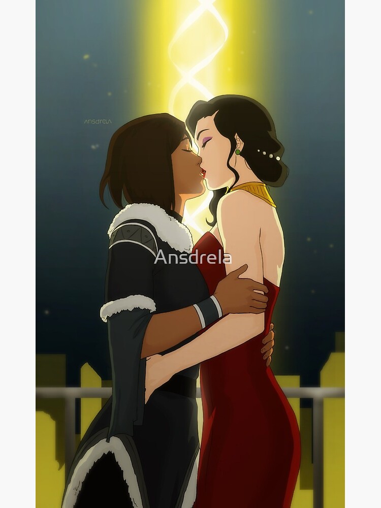 Korrasami Comic Kiss Canvas Print By Ansdrela Redbubble 8604