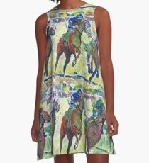 Vestido acampanado En las carreras de caballos, cuadro del caballo
