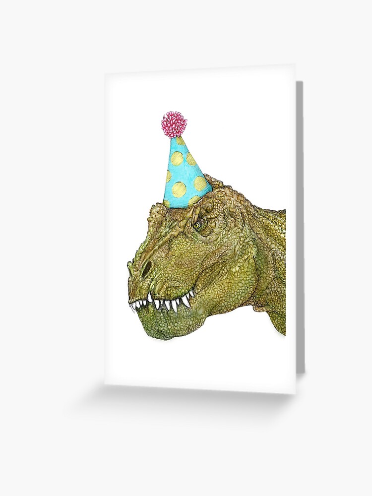 Thumbnail 1 of 2, Greeting Card, Party Dinosaur designed and sold by ECMazurDesign.