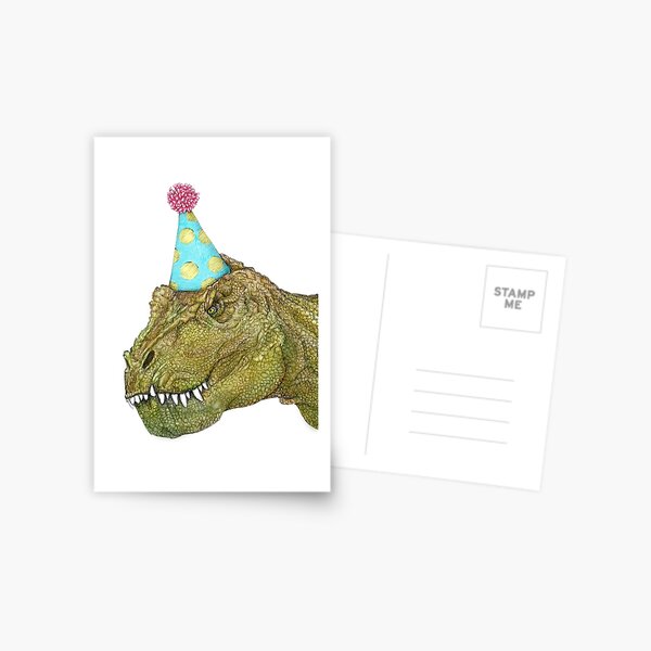 Dinosaure de fête Carte postale