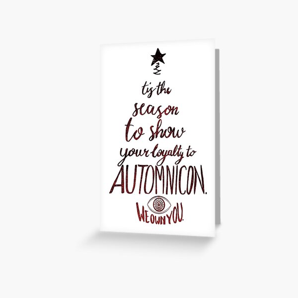 Automnicon Red on White Greeting Card