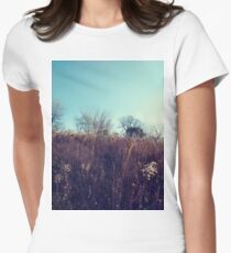 #landscape #nature #tree #season #outdoors #leaf #wood #flower #environment #field #sky #agriculture #horizontal #colorimage #plant #nopeople #autumn #day #ruralscene #scenicsnature #nonurbanscene Women's Fitted T-Shirt