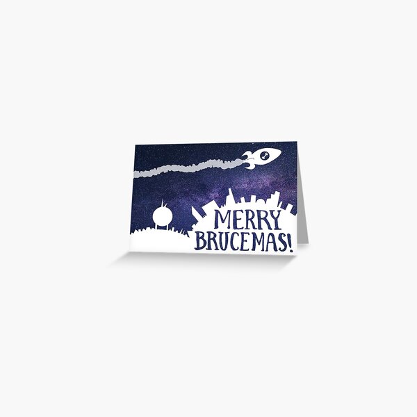 Merry Brucemas! Flying Overhead Greeting Card